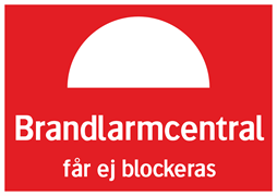 Brandlarmcentral får ej blockeras