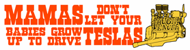 MAMAS DON'T
LET YOUR BABIES GROW
UP TO DRIVE TESLAS