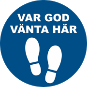 Golvdekal Var god vänta här.